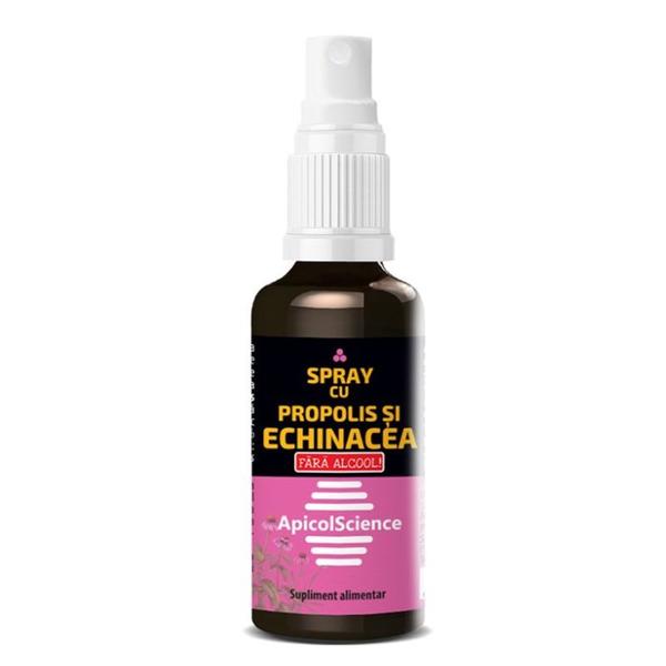 Spray cu Propolis si Echinacea, Fara Alcool - Apicol Science, 50 ml