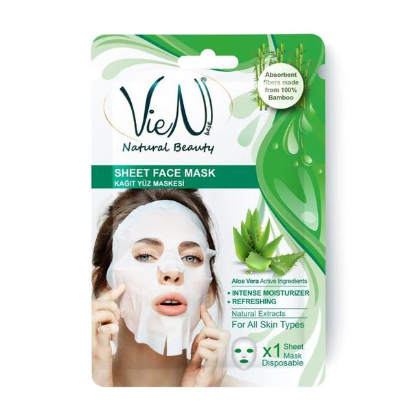 Masca Faciala Tip Servetel cu Aloe Vera - Vien Natural Beauty Sheet Face Mask Aloe Vera, 25 g