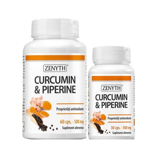 Curcumin & Piperine 500 mg Zenyth Pharmaceuticals, 60 + 30 capsule