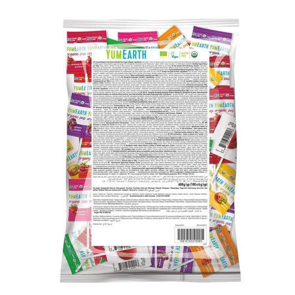 Acadele Asortate Bio, fara Gluten - YumEarth Organic Pops, 100 buc