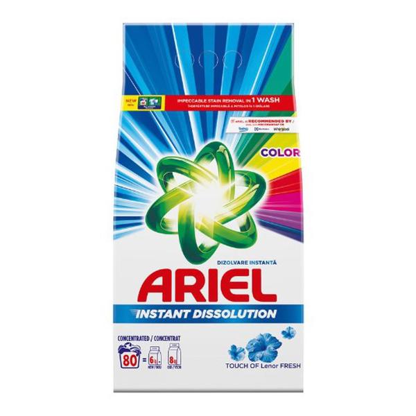 Detergent Automat Pudra pentru Rufe Colorate - Ariel Color Instant Dissolution Touch of Lenor Fresh, 6000 g