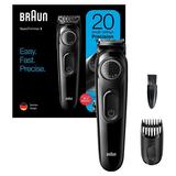 Aparat de Tuns Barba cu Buton Rotativ de Precizie, 1 Pieptene, Negru - Braun Beard Trimmer BT3222 Wet&Dry, 1 pachet