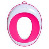 Reductor WC Copii Teno®, suprafata antiderapanta, confortabil, protectie impotriva stropilor, compatibilitate universala, inel de prindere, portabil, alb/roz