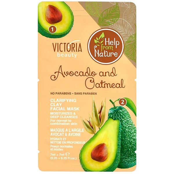 Masca de fata cu Argila, Avocado si Fulgi de ovaz - Avocado and Catmeal Clarifying Clay Facial Mask Victoria Beauty- 14 ml