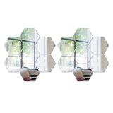 Set 24 Bucati Oglinda Hexagonala Acrilica 12,5 x11x 6,5 cm Diametru 15 cm G Glixicom®