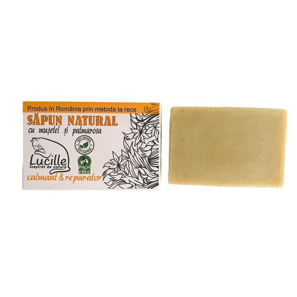 Sapun natural cu musetel si palmarosa - calmant si reparator, Lucille, 90 g