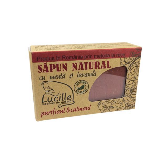 Sapun natural cu menta si lavanda – purifiant si calmant, Lucille, 90 g esteto.ro