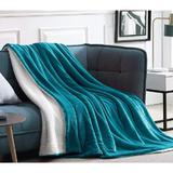 Patura Coccolino cu blanita, moale si pufoasa pentru 2 persoane, 200X230 cm, Turquoise