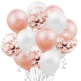 Set 15 Baloane Teno®, Confeti, Petreceri/Aniversari/Evenimente, o singura dimensiune, 3 culori, latex, roz/alb/transparent