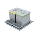 Cos de gunoi Praktico incorporabil in sertar, cu 2 recipiente, pentru corp de 600 mm latime H:300 mm - Maxdeco