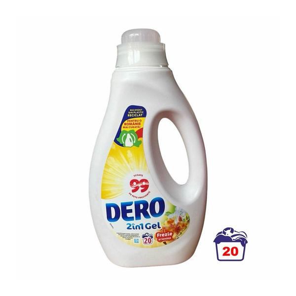 Detergent Lichid cu Parfum de Frezie si Lamaita - Dero 2 in 1 Gel, 1000  ml
