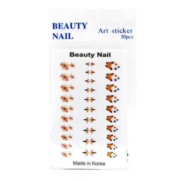 Set 30 tatuaj sticker unghii, Global Fashion, Beauty Nail, Multicolor, 30 buc