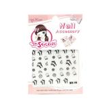 Sticker unghii, Global Fashion, 3D ,Nail Accessory Buterfly, Alb - negru, 1 set