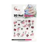 Sticker unghii, Global Fashion, 3D Nail Sticker, Fam-002, Multicolor, 1 set