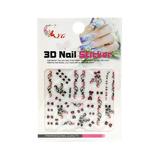 Sticker unghii, Global Fashion, 3D Nail Accessory, FAM-003, Multicolor, 1 set