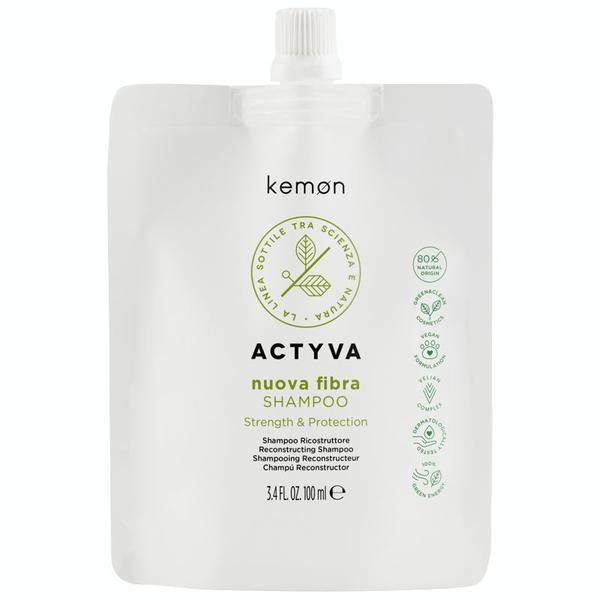 Sampon de Restructurare - Kemon Actyva Nuova Fibra Shampoo Pouch Bag, 100 ml