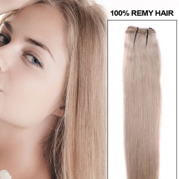 Extensii clip - on veritable cu 10 piese, lungime 60 cm , culoare blond platinat ( # 613 )