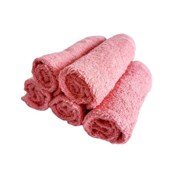 Set 5 prosoape pentru bucatarie, 30x30 cm, 100% bumbac, Roz Somon
