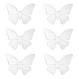 Set 6 fluturi 3D, autocolant de perete, stickere acrilice oglinda
