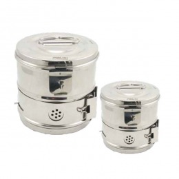 Casoleta sterilizare cu capac prima, inox, 10 x 10cm