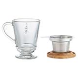 Set pahar ceai cu infuzor si capac Abeille La Rochére, 27.5cl, sticla foarte rezistenta