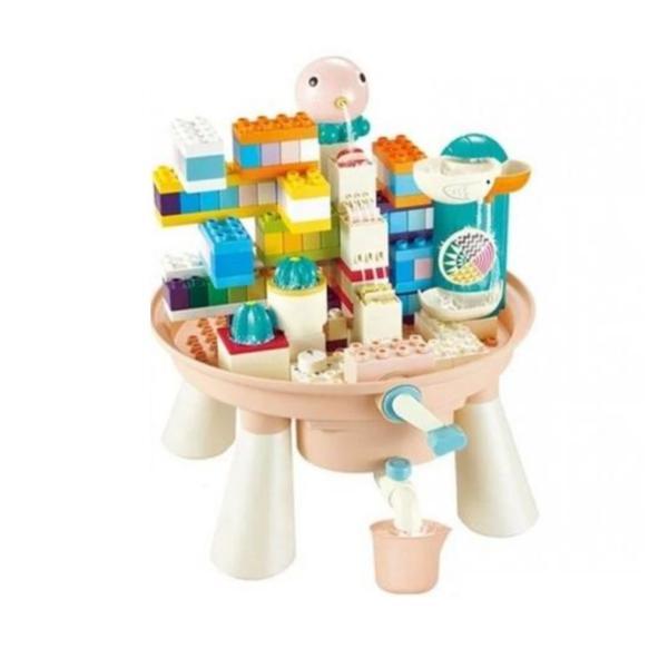 Masuta de joaca pentru copii cu apa si cuburi de construit Bricks-123 pcs