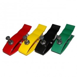 Electrozi ecg periferici tip cleste prima, reutilizabili, universali, parte activa cu argint/clorura de argint, 4 culori (rosu, verde, galben, negru), pentru adulti - 30 x 130mm, 4 buc