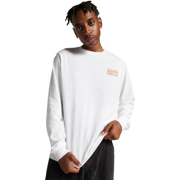 Bluza barbati Converse Cons Long Sleeve T-Shirt 10026572-A02, XS, Alb