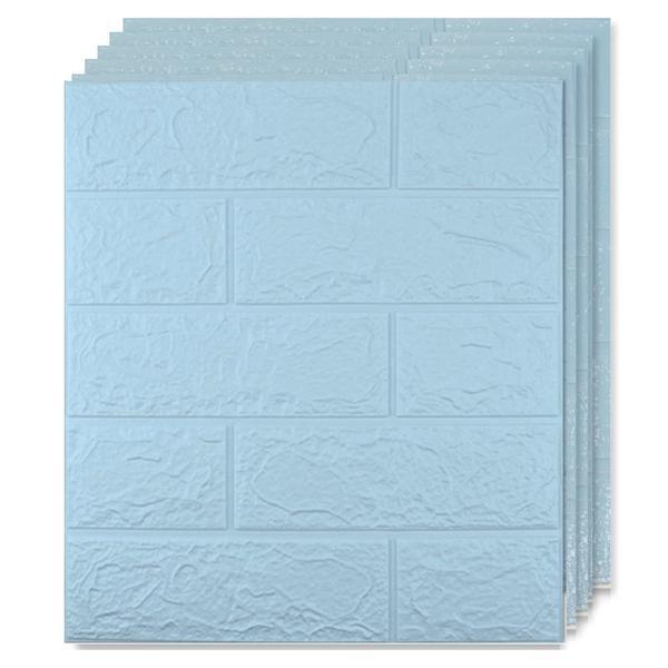 Set 150x Tapet Mic Caramida 3D Teno&reg;, suprafata acoperire 19.89 mp, autoadeziv, waterproof, usor de montat, design modern, 38.5x34 cm, albastru