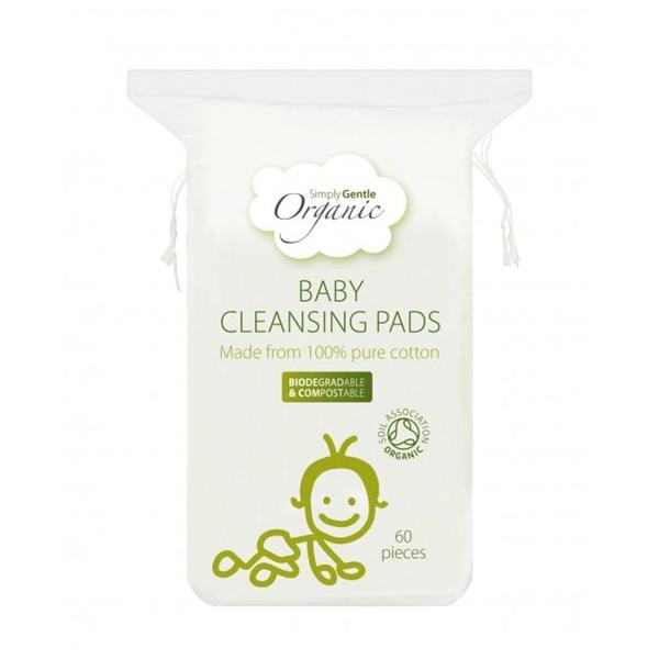 Dischete Rectangulare din Bumbac Organic 100% - Macdonald and Taylor Baby Cleansing Pads, 60 buc