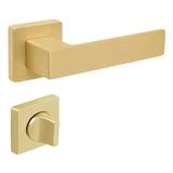 Set maner usa baie Cube, cu rozeta patrata, finisaj alama satin CB