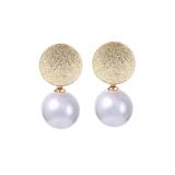 Cercei Stud Lilian, aurii, rotunzi, decorati cu perle - Colectia Universe of Pearls