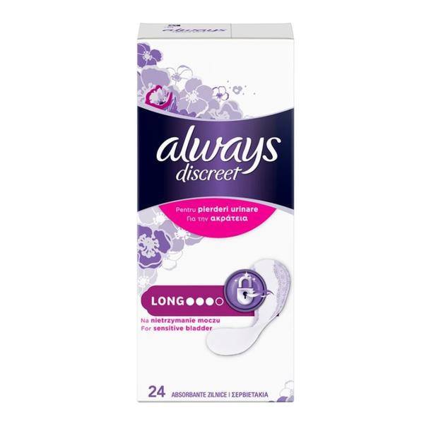 Absorbante Zilnice pentru Pierderi Urinare - Always Discreet For Sensitive Bladder, Long, 24 buc