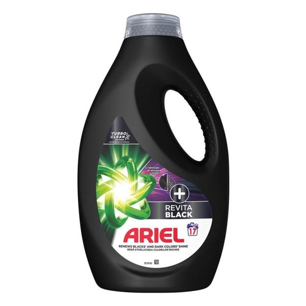 Detergent Automat Lichid pentru Rufe Negre - Ariel + Revita Black Turbo Clean, 17 spalari, 850 ml