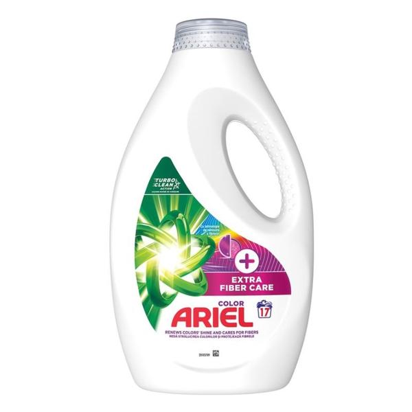Detergent Automat Lichid pentru Rufe Colorate - Ariel + Extra Fiber Care Color Turbo Clean, 17 spalari, 850 ml