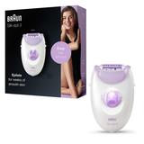 Epilator - Braun Silk-epil 3 3-170, 20 pensete, 2 viteze, Smartlight, alb/lila