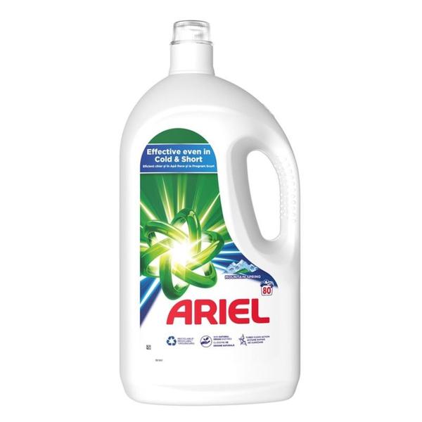 Detergent Automat Lichid - Ariel Mountain Spring, 80 spalari, 4000 ml