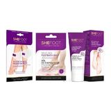 Pachet pentru picioare fine, Masca exfolianta 1 set + Saruri baie 55 gr + Crema 30%uree 75 ml, SheFoot