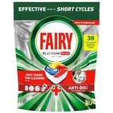 SHORT LIFE - Detergent Capsule pentru Masina de Spalat Vase - Fairy Platinum Plus Anti-Dull All in One, 38 capsule