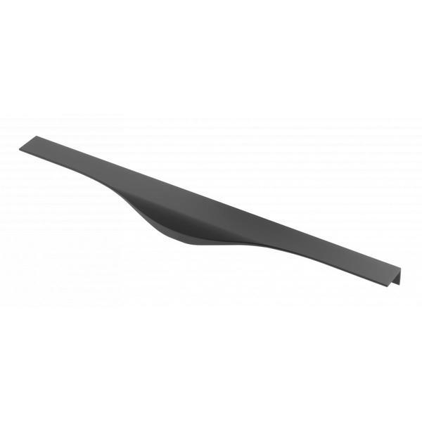 Maner metalic aplicat pentru mobilier, model MOLINA, stil modern/minimalist, lungime totala = 796 mm, finisaj negru mat