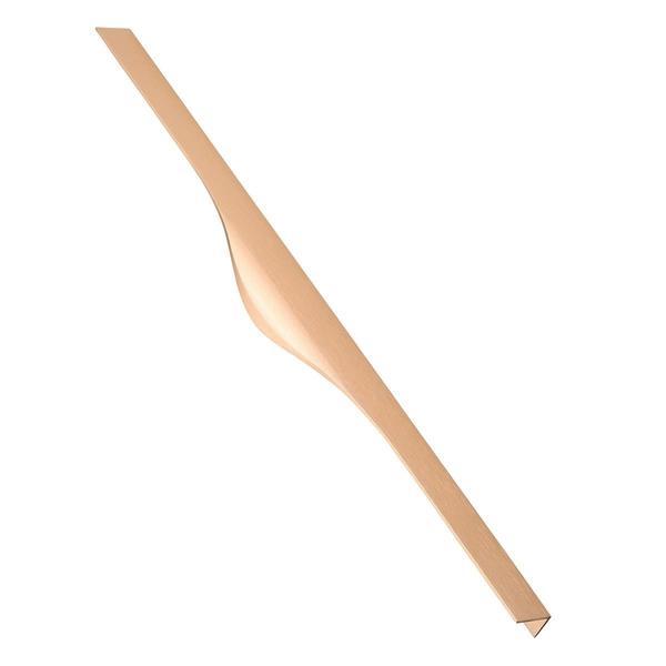 Maner metalic aplicat pentru mobilier, model MOLINA, stil modern/minimalist, lungime totala = 796 mm, finisaj auriu mat