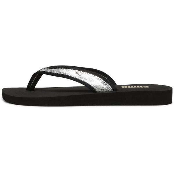 Slapi femei Puma Sandy Flip Metallic Shine 39542602, 39, Negru