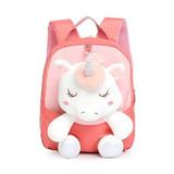 Rucsac Mini Unicorn din Plus, cu Design 3D, Potrivit pentru Copii Mici pentru Gradinita sau Scoala Roz deschis