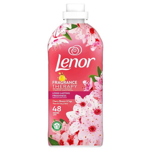 Balsam de Rufe cu Floare de Cires si Salvie - Lenor Fragrance Therapy Cherry Blossom & Sage, 48 spalari, 1200 ml