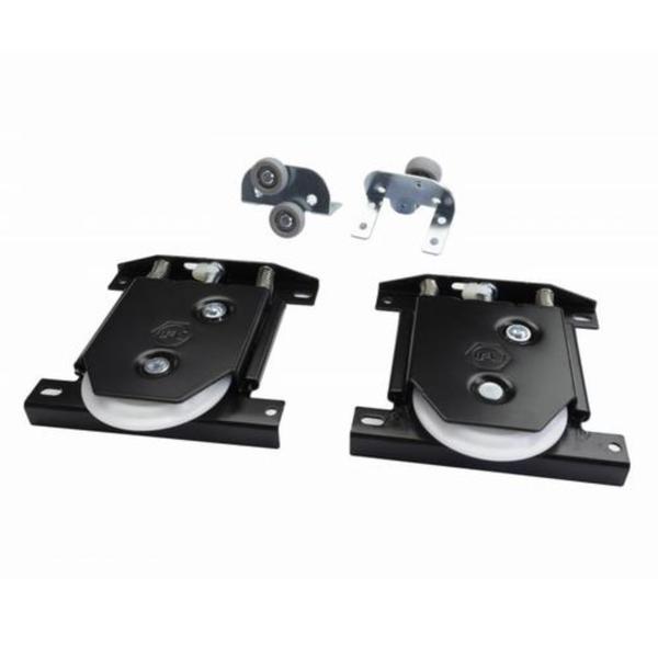Set sistem si sine Scivo 80 pentru 2 usi glisante de sifonier, L=2000 mm, finisaj negru mat