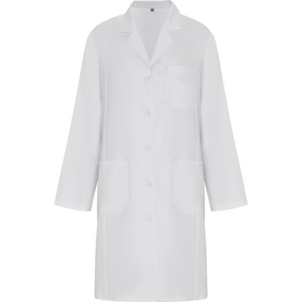 Halat medical, cambrat, cu maneca lunga, alb, S