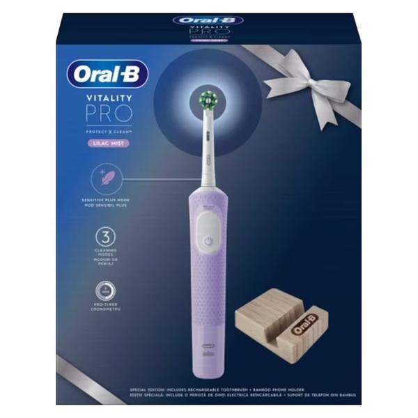 Pachet Periuta de Dinti Electrice - Oral-B Vitality Pro, Mov + Suport Telefon, 1 pachet