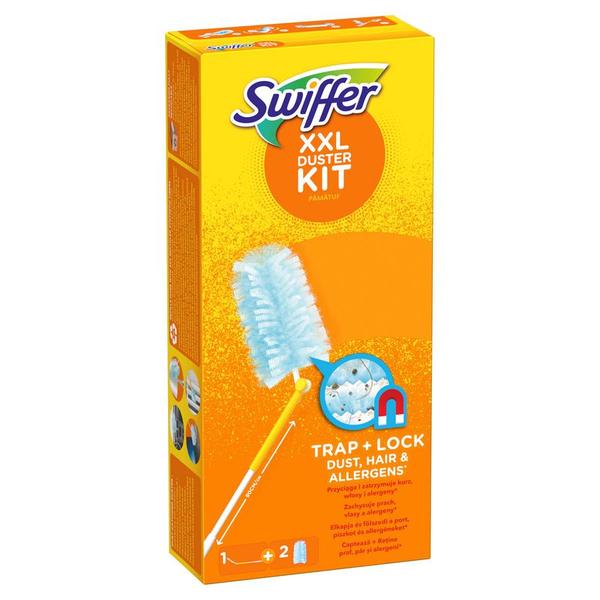 Kit pentru Curatarea Prafului 1 Maner Lung + 2 rezerve - Swiffer Duster Kit XXL Trap & Lock 1+2, 1 set