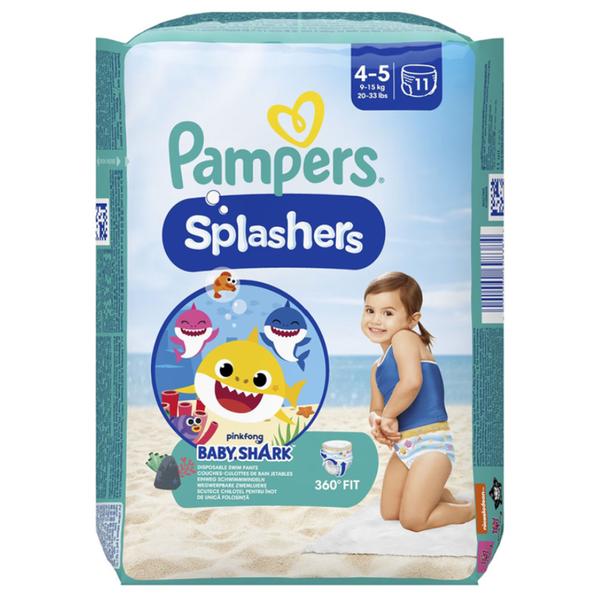 Scutece Chilotel pentru Inot - Pampers Splashers Pinkfong Baby Shark, marimea 4-5 (9-15 kg), 11 buc