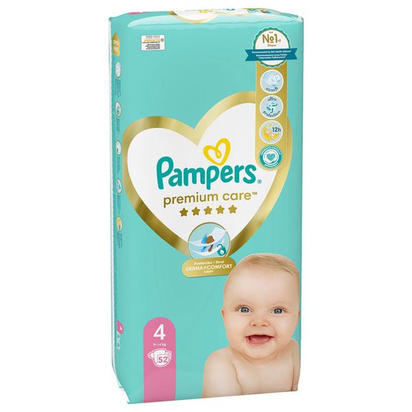 Scutece pentru Bebelusi - Pampers Premium Care marimea, 4 (9-14 kg), 52 buc